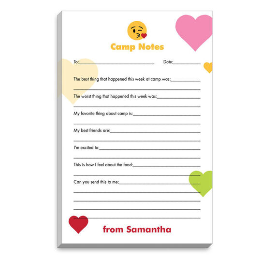 Kisses Emoji Dots Fill In Camp Notepads